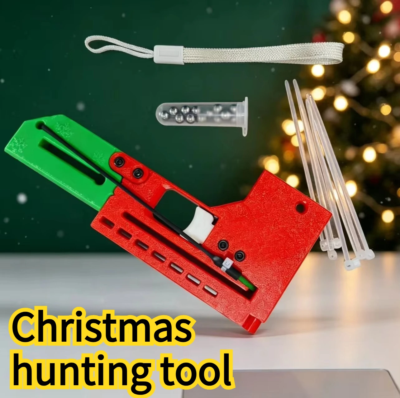 Creative Christmas Style Continuous Launch Version Foldable Outdoor Multifunctional High-power Slingshot Holiday Gift