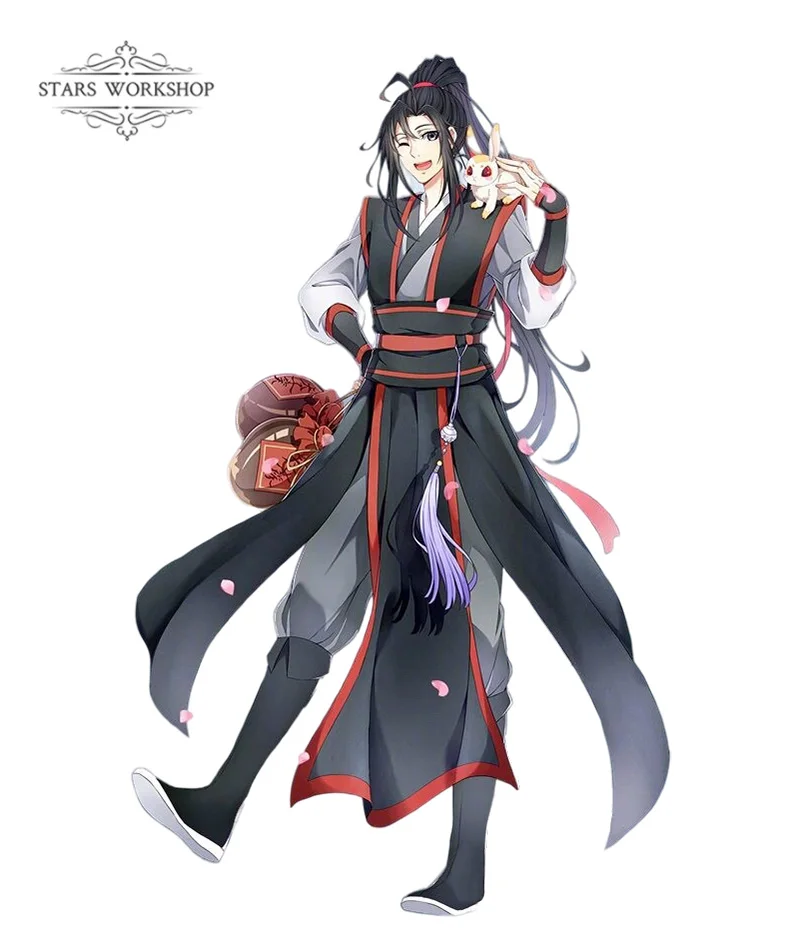 Auf Lager Anime Mod Oz U Shi LAN Wang und Wei W U Linie Cosplay Schuhe Männer Frauen Chinesischen Traditionellen Stil Hanfu Retro Tuch Stiefel – Detail 2