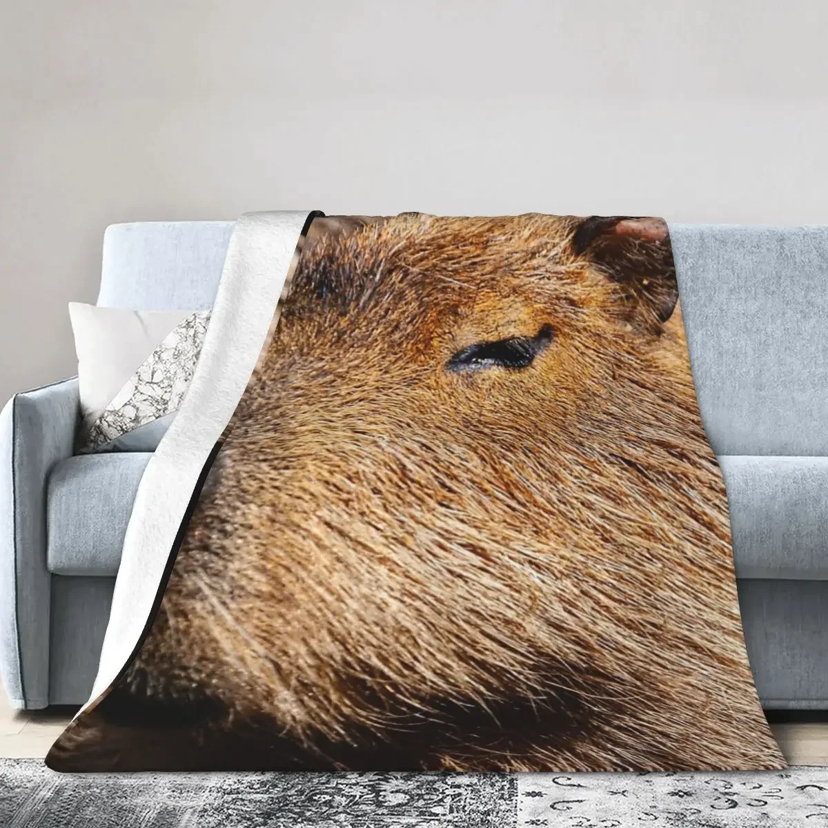 Capybara Profile Blanket Soft Warm Flannel Throw Blanket Bedding for Bed Living room Picnic Travel Home Couch