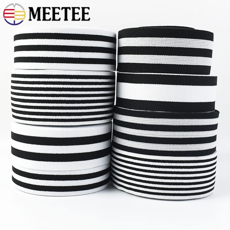 2/5/10M 25/30/35/40/50mm Stripe Elastic Band Underwear Rubber Bands for Sewing Clothes Dress Belt Ribbon Tape DIY Accessories