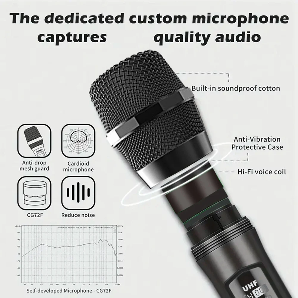 Super Sale Universal U-Segment Rechargeable Wireless Microphone One-to-Two Microphone U-Segment Home K Singer Handheld Microphon
