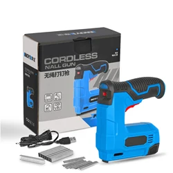 Electric Stapler Lithium-ion CordlessNail Gun Staple Gun Nailer Stapler Furniture DIY Tool Wood Frame Multitool Nail Stapler Gun
