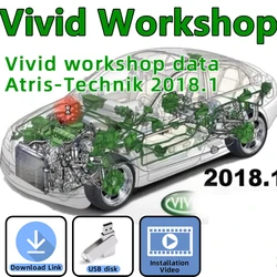 Newest Auto repair Software Vivid Workshop Data Atris-Stakis Technik 2018.01V Multi languages French Polish Spanish Link Udisk