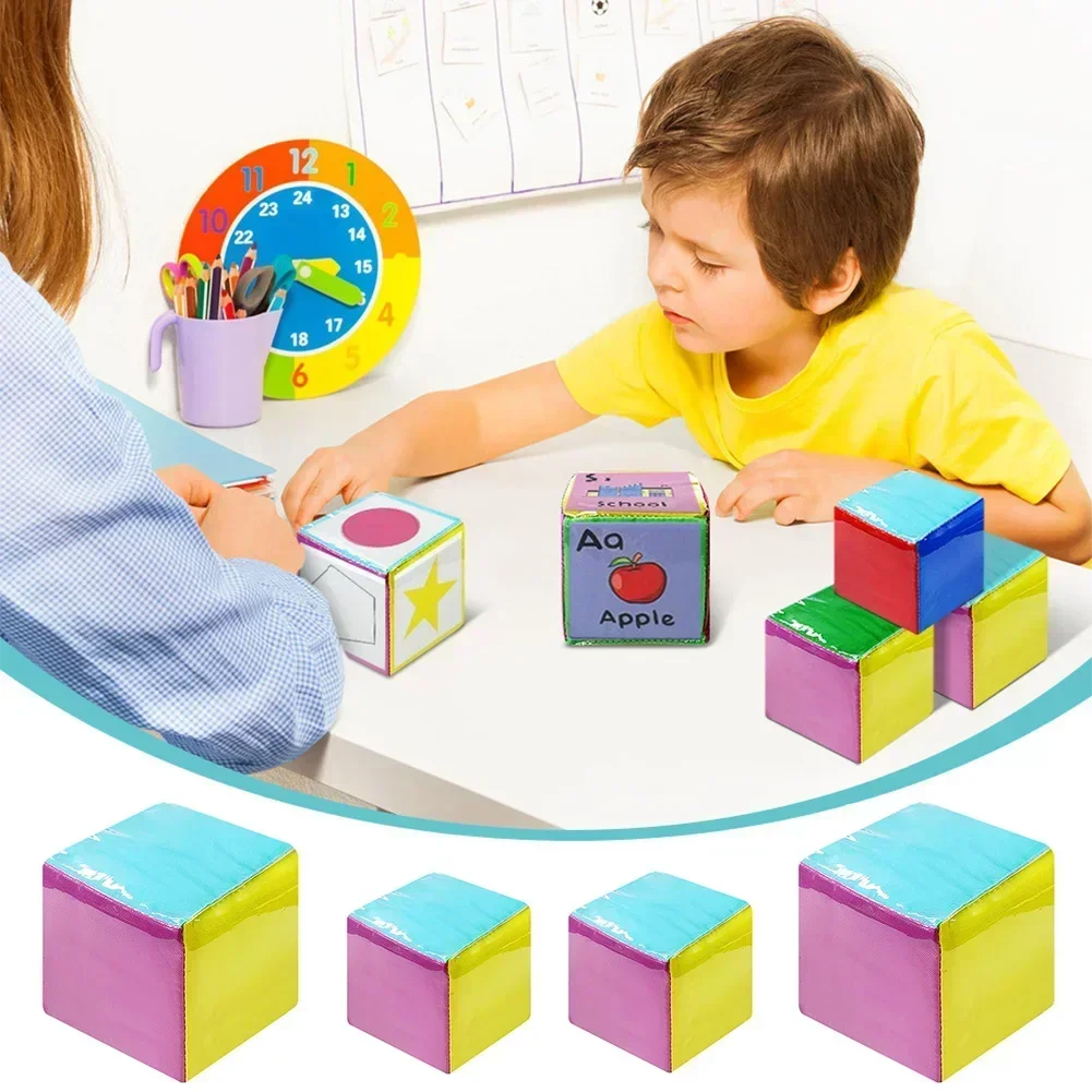 1Pc Dices with Clear Pocket Large Teacher Dices Learning Cubes Pocket Dices DIY Education Playing Game Dices for Classroom