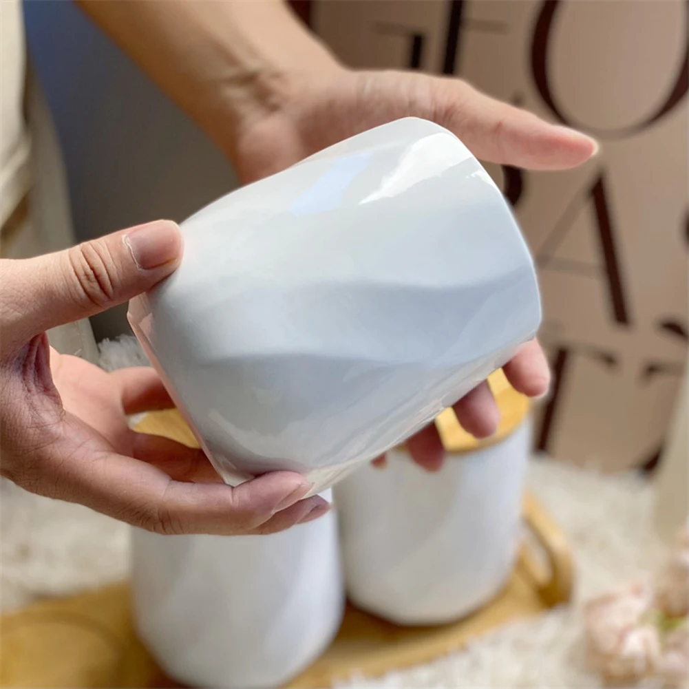 New Supplies Ceramic Canisters Set for Sugar Coffee Tea, Exquisite Storage Containers Sets with Serving Tray Decorative Storage