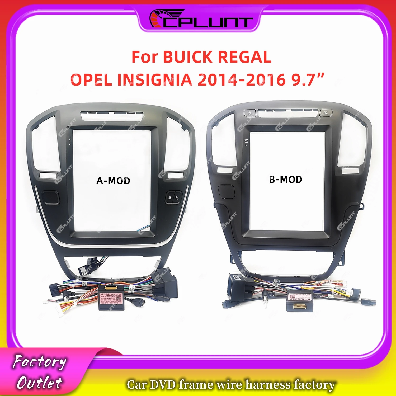 Cplunt 9.7 Inch Car Radio Dvd Fascia Tesla Screen Player Frame For Opel Insignia Buick Regal 2008-2013 Android Mp5 Gps Player