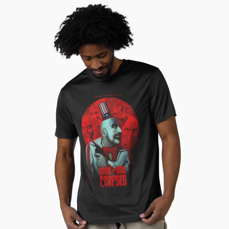 

0422 Retro Horror Movie House of 1000 corpses Scary Halloween Gift t shirt Rob zombie Captain spaulding Graphic clothes S-6xl