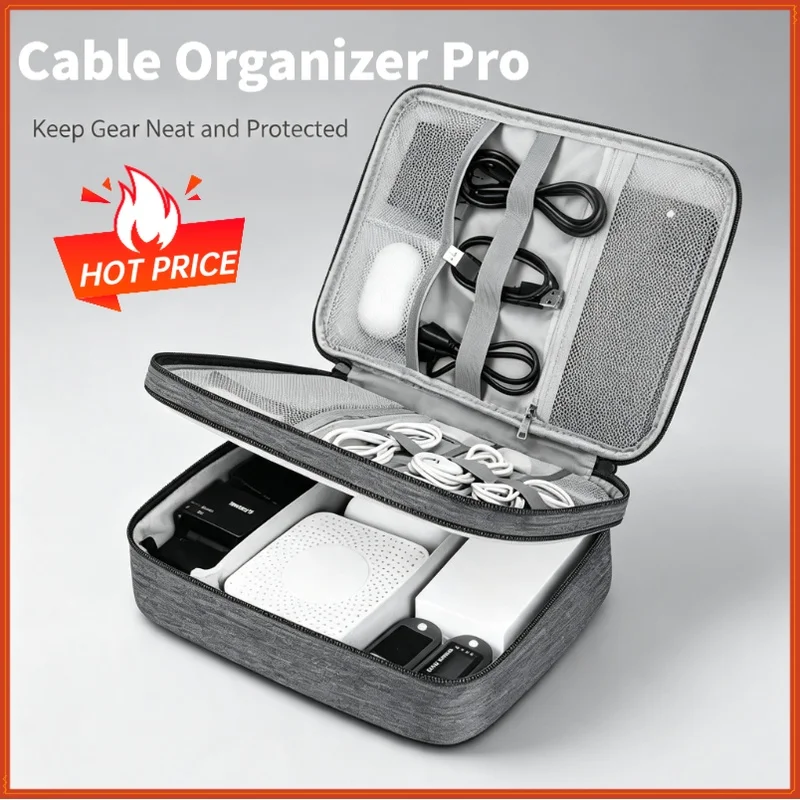 Multi-functional Large Capacity Waterproof Digital Electronic Organizer USB Data Line Charger Plug Headphone Travel Storage Bag