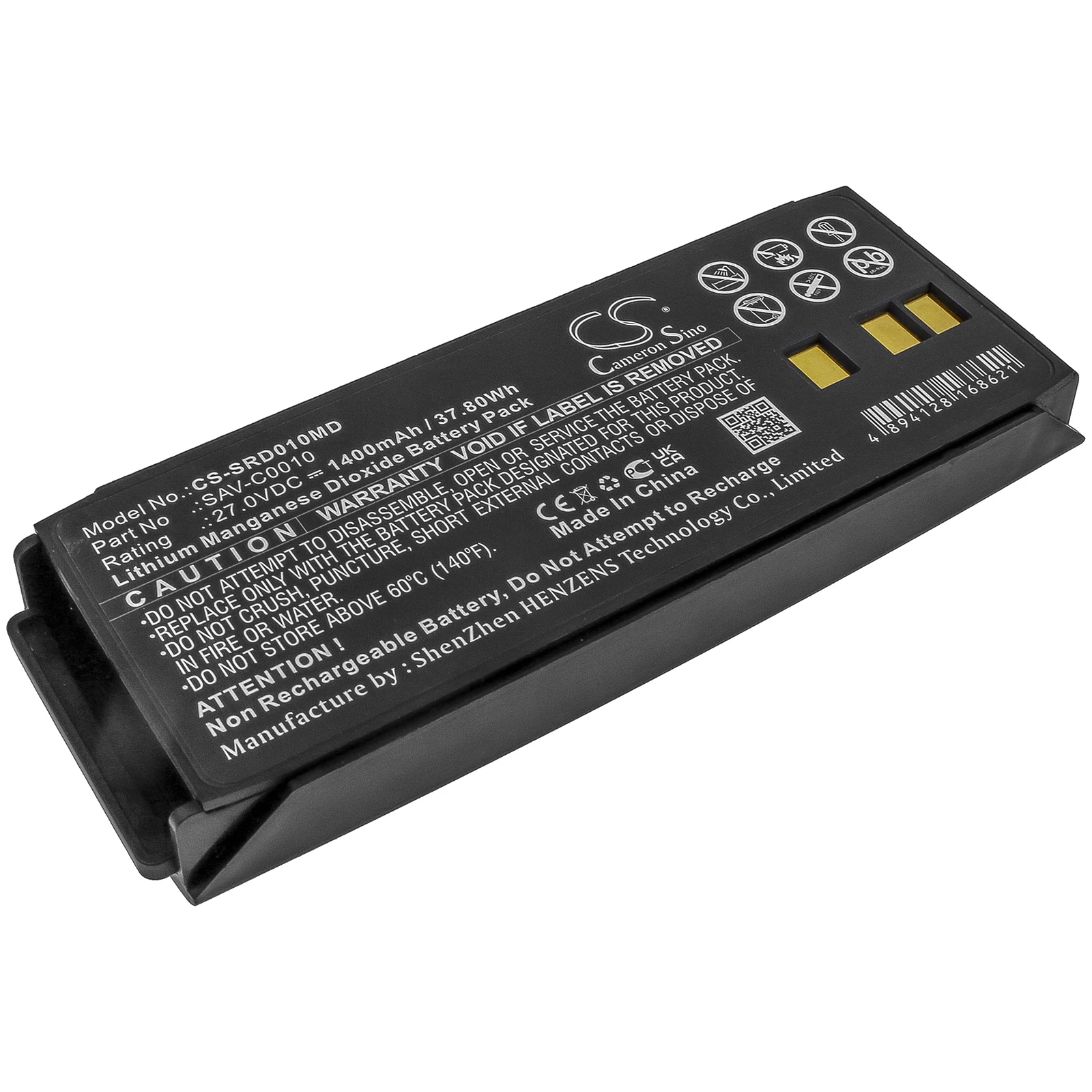 Li-MnO2 Medical Battery for SaverOne, 27.0V, 1400mAh , Compatible Models: Automatic, D, P, Semi Automatic