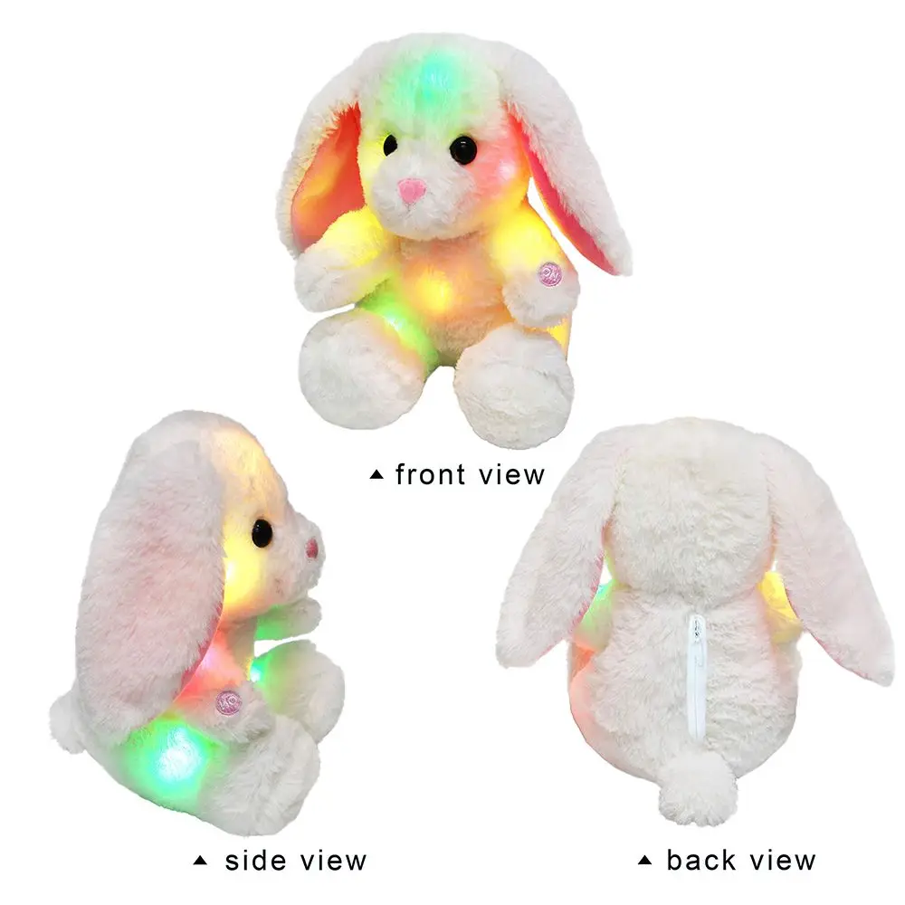 20cm Glow Luminous Bunny Doll Stuffed Throw Pillows Animals Cute Plush Rabbit Cotton Birthday Gift Festival Toy for Kids