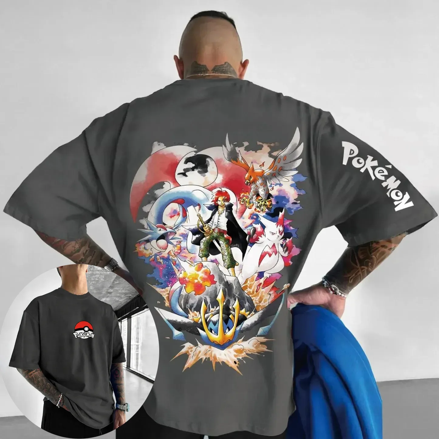 camiseta-pok-E-mon-x-one-piece-linkage-2026-nova-colecao-verao-masculina-moda-americana-casual-solta-pesada-oversized