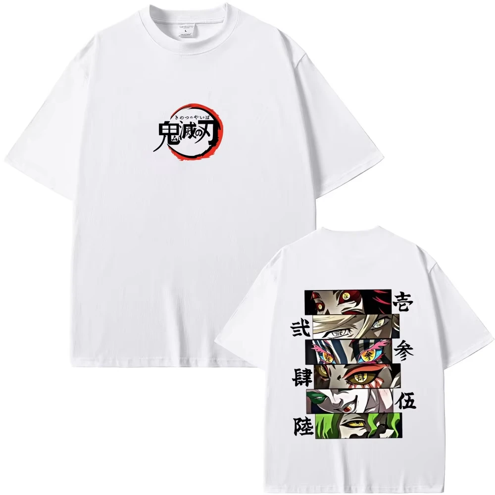 Demon Slayer Demons Pure Cotton T-shirt 2026 Summer New Anime Double-sided Printed Loose Casual Parent-child Short Sleeved Top