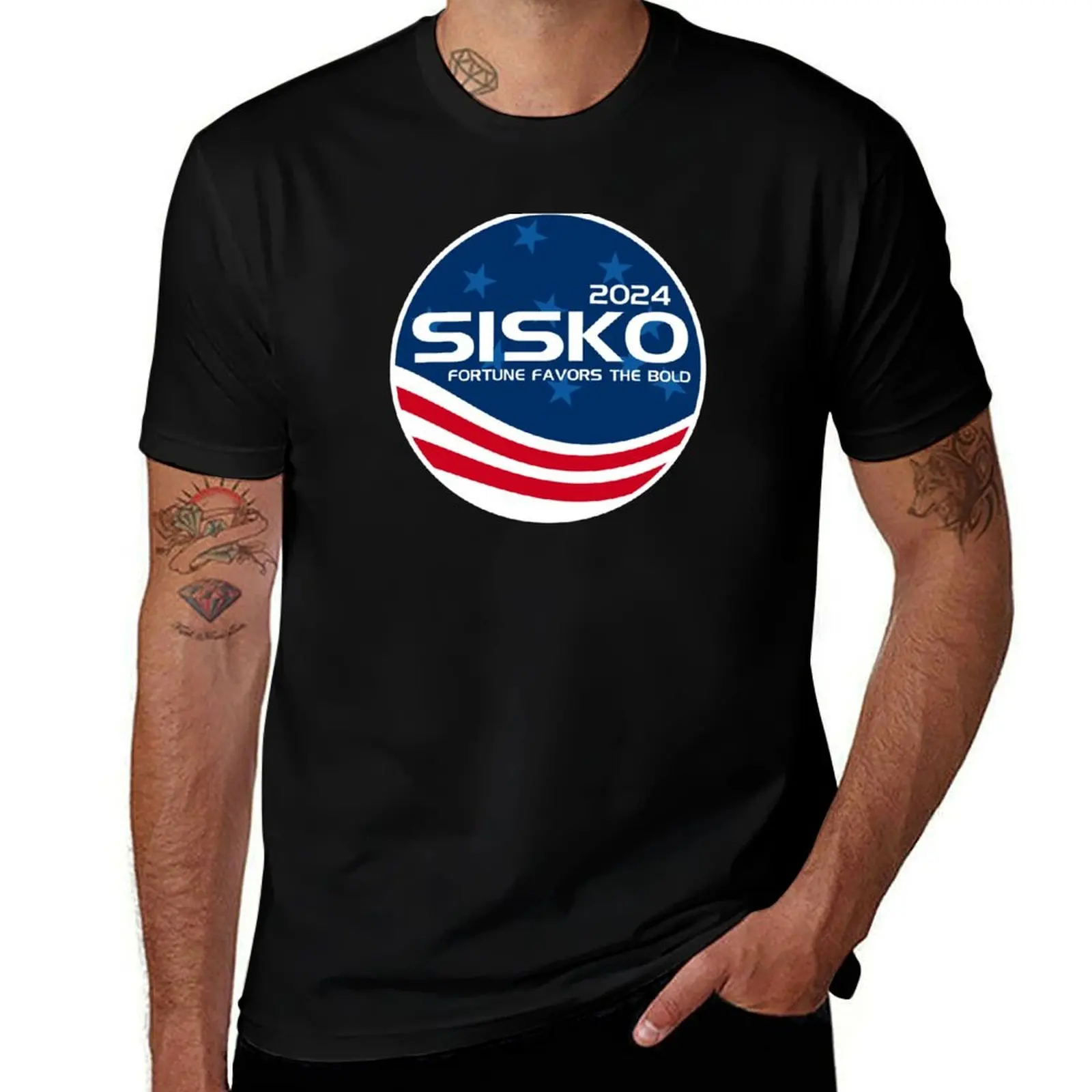 

Sisko 2024 Parody Campaign Sticker T-Shirt man t shirts graphic t shirt men 100% cotton luxury brand t shirt man cotton T-shirt