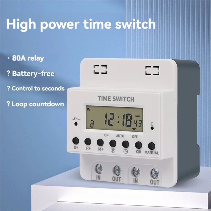 AB25-Timing Switch Tijdcontroller Nieuwe praktische tijdcontroller Schakelrelais Hoog vermogen Nterface Plastic schakelrelais