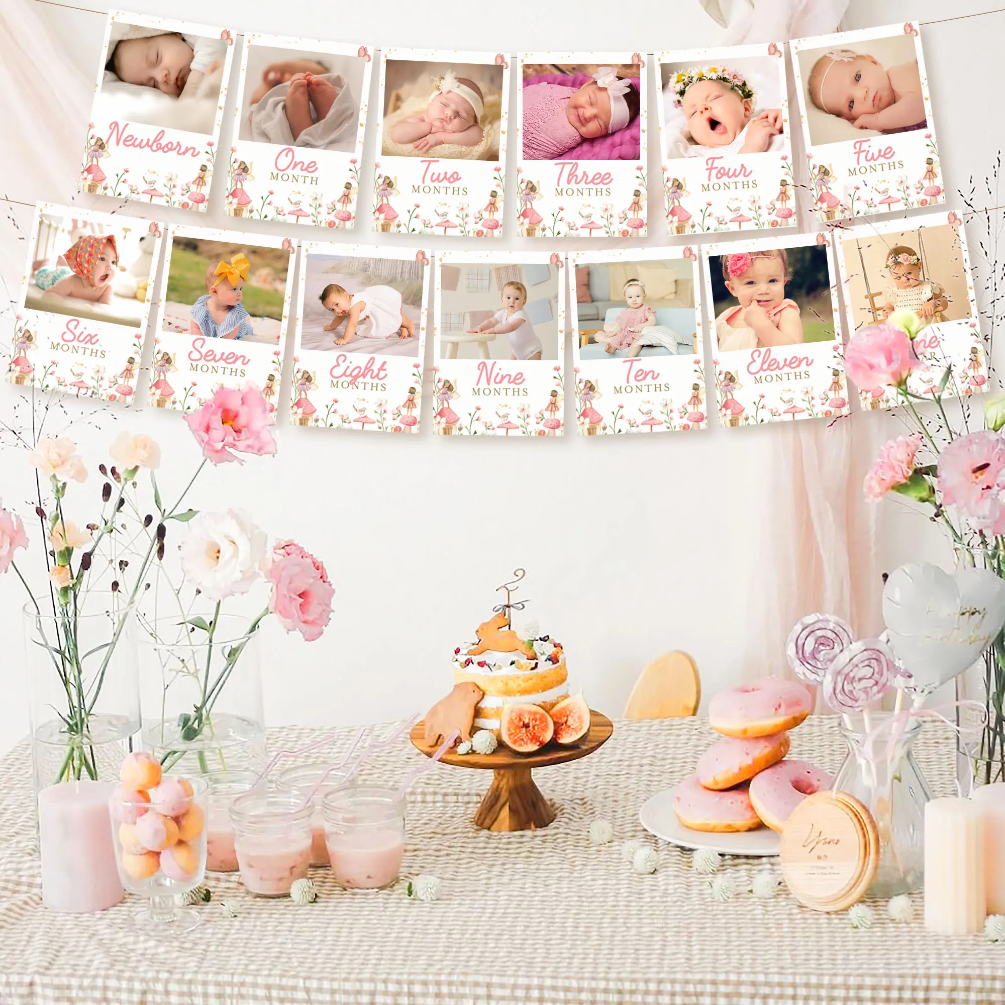 LaVenty Fairy First Birthday Decorations My Fairy First Birthday Decorations Fairy High Chair Banner Photo Banner