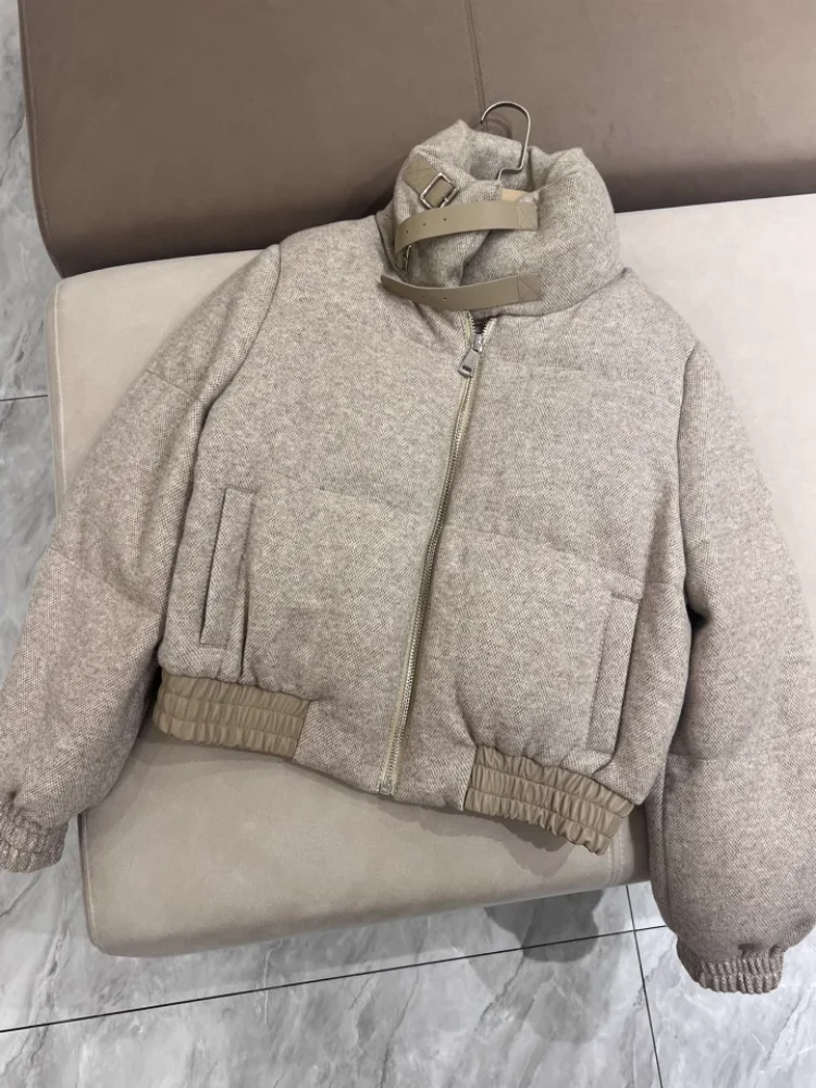 High Quality Luxurious Cashmere Down Paneled Bomber