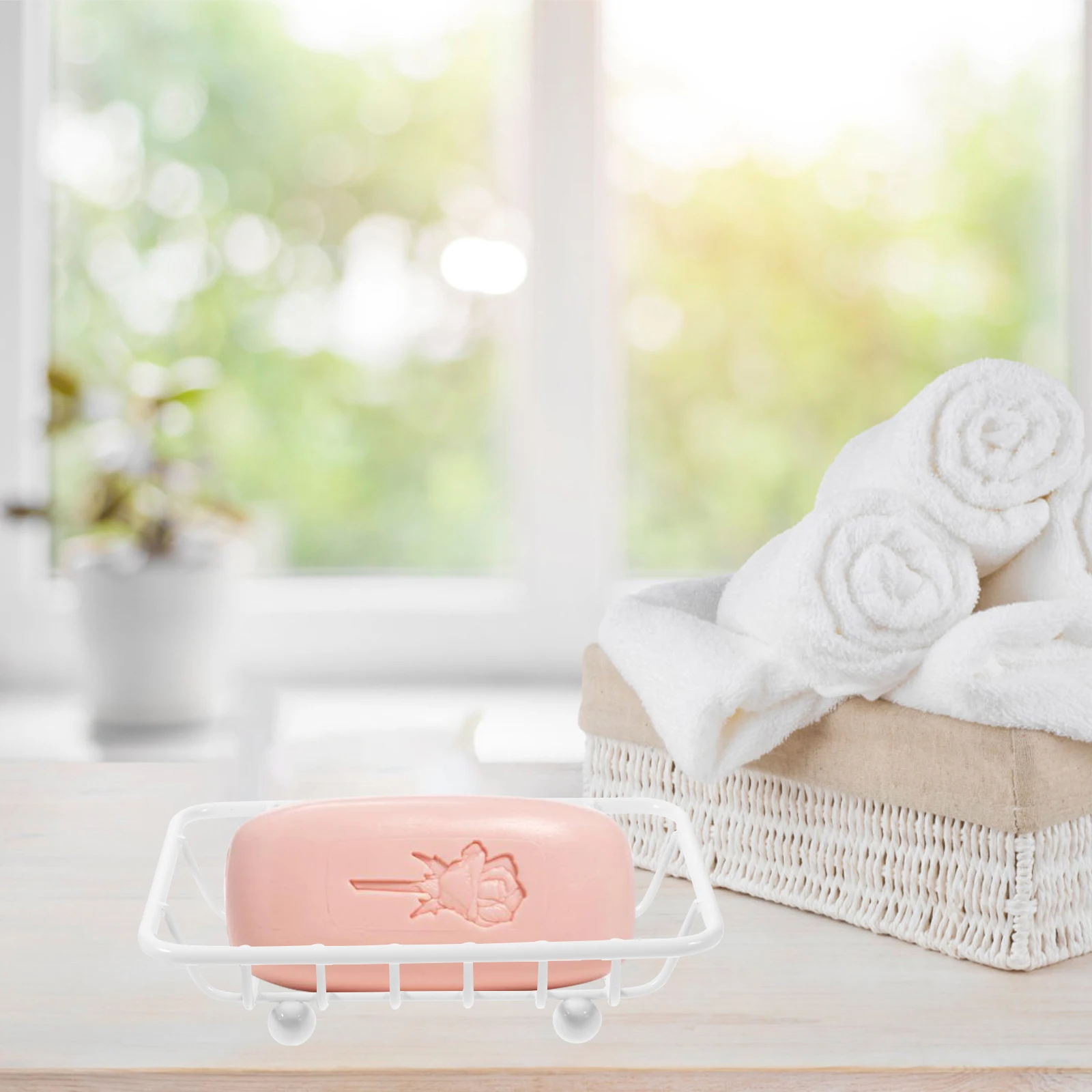 

Holder Metal Hollow Design Bathroom Countertop Storage Rack Dish Shower Bar Soap Holder Self-Draining Soap Tray