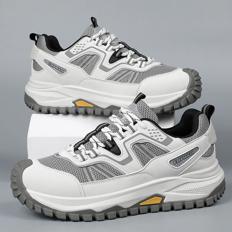 

Sports Shoes Breathable Mesh Outdoor Men's Shoes Anti-slip Thick-soled Trendy Shoes Safety Shoes Hiking Climb Daily Casual Shoe