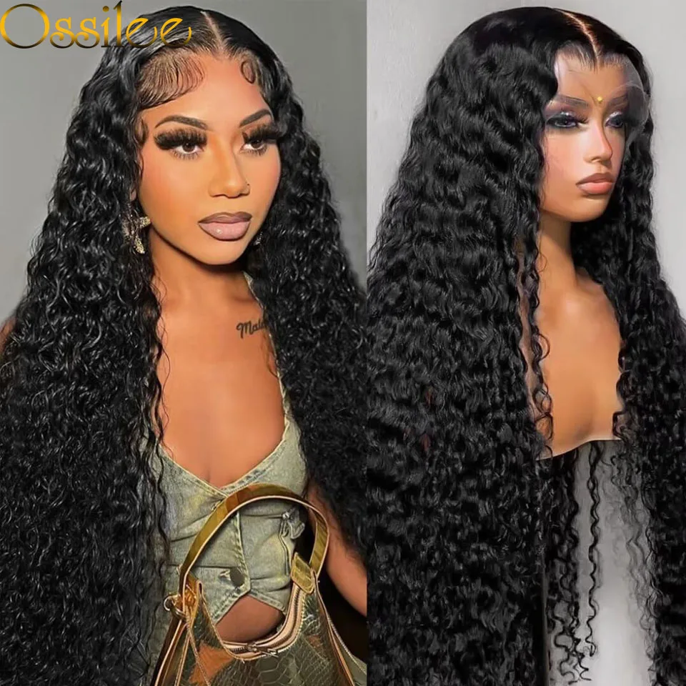 

28 Inch Deep Wave Lace Front Wigs Human Hair 13x6 HD Transparent Lace Front Wigs Human Hair 250% Density Curly Human Hair Wig