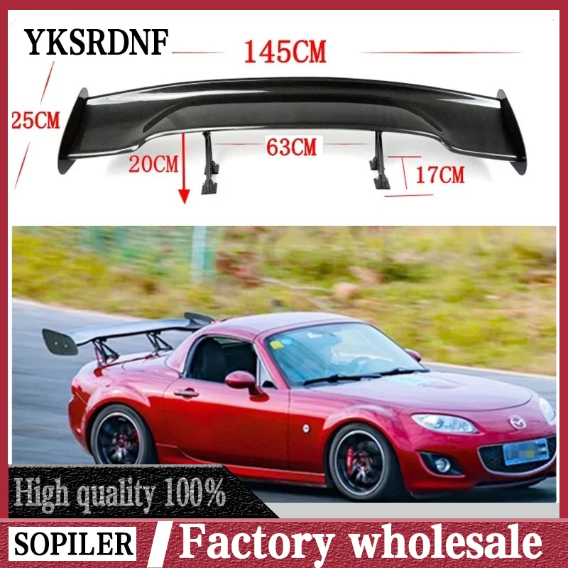 For MX5 NA NC Miata ND RX8 ABS Plastic Material Unpainted Color Rear Roof GT Spoiler Wing Trunk Lip Boot Cover