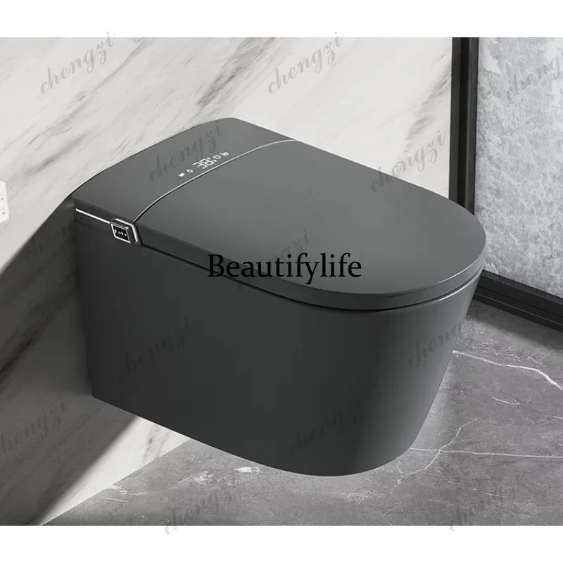 Wall-mounted smart toilet gun gray built-in foam shield automatic built-in water tank toilet