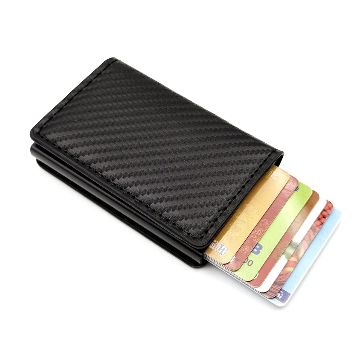 

New Carbon Fiber Pattern Anti-Theft RFID Credit Card Holder High Aesthetic Value Bank Card Box Wallet 2025 Spring Faion