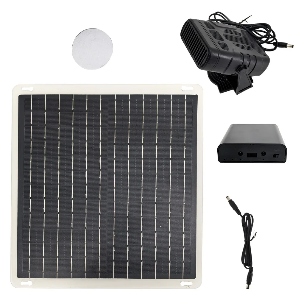 Portable 10W Solar Powered Heater for Cars and Pet Houses with Dryer Fan Battery Case Kit Winter Outdoor Heating Solution
