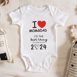 I'm The Best Thing 2024 Newborn Baby Rompers Cute I Love Mom and Dad Infant Summer Bodysuits Short Sleeve Boys Girls Clothes