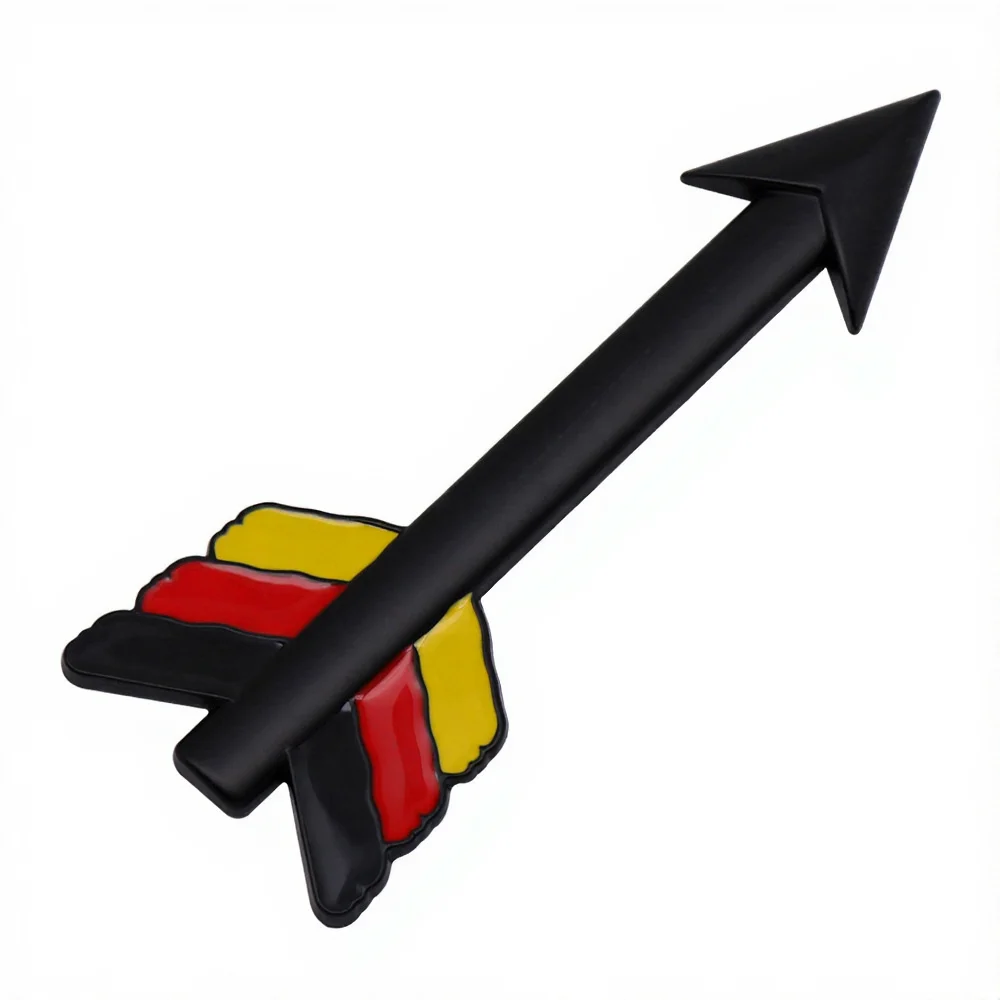 3D Metal Car Sticker Personality Arrow Three Color German Flag Emblem Badge Self Adhesive Auto Exterior Decal Vehicle Body Decor