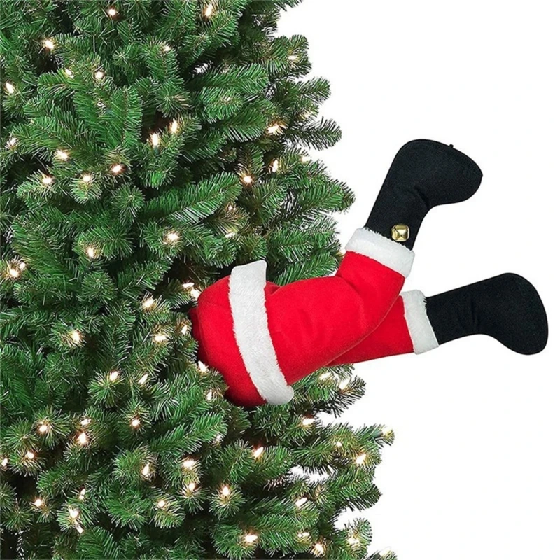 Christmas Tree Decoration Plush Door Decor Santa Elf Legs for Christmas Festive Dropship