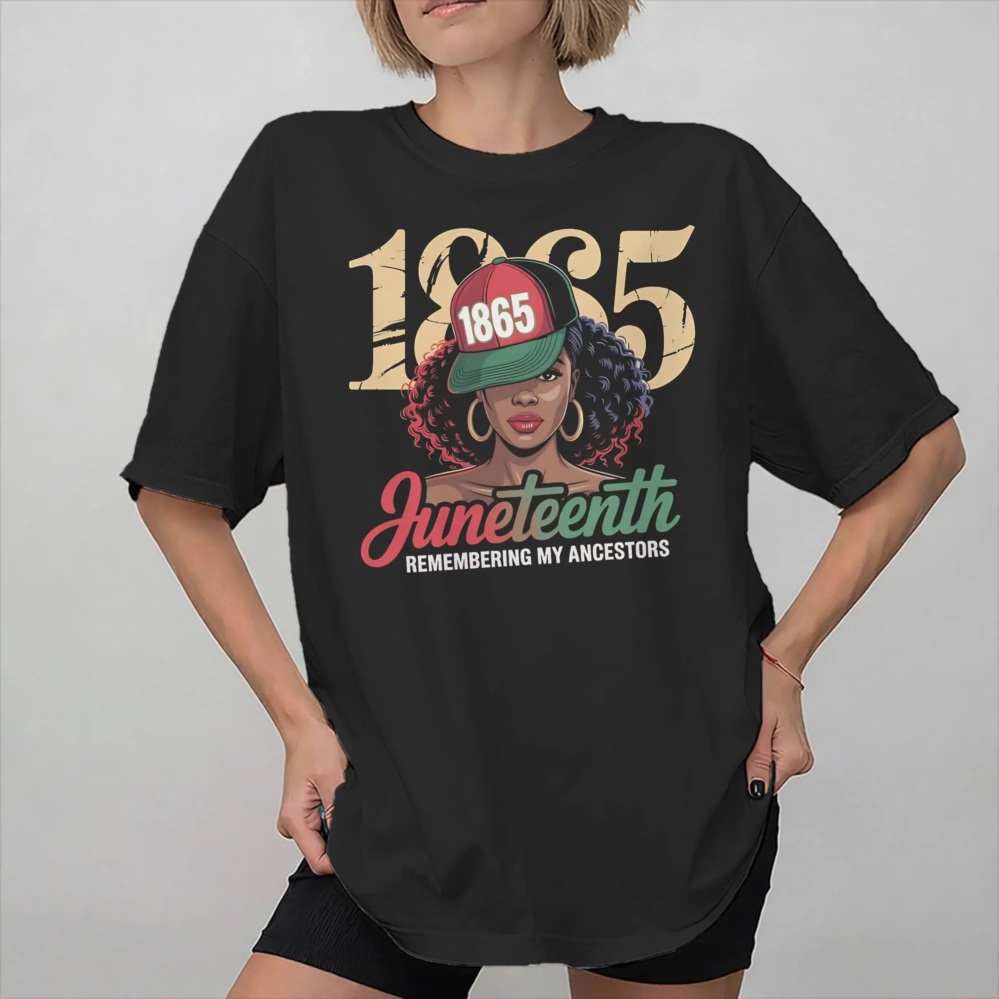 Juneteenth Black Women 1865 Rooted In Freedom Merch Men Women T Shirt 100% Cotton Tee Print  T-shirt Clothes