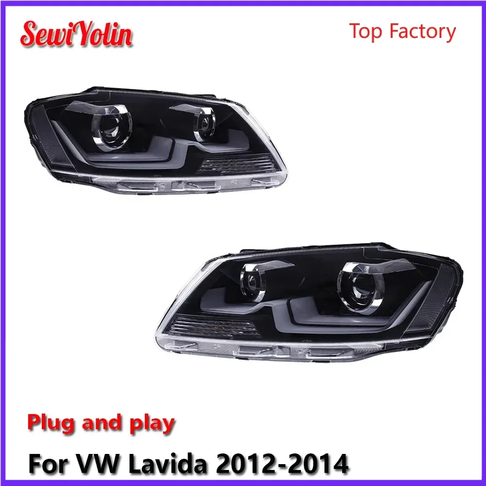 

Автомобильные светодиодные фары в сборе для VW Lavida 2012-2014 авто противотуманные фары DRL тормозной указатель поворота Plug and Play