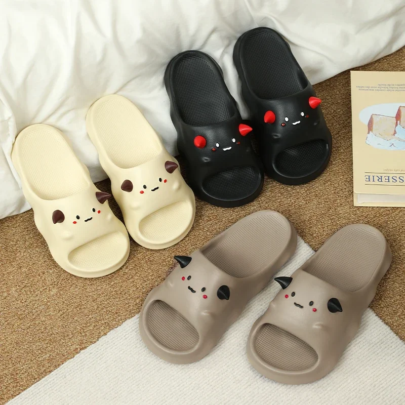 Мужские противоскользящие летние тапочки из ЭВА, женские мягкие сандалии на толстой подошве для ванной комнаты, домашняя уютная домашняя обувь унисекс