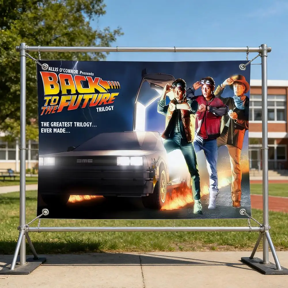 Classic Movie B-Back to the Future Flags Specialized for indoor and outdoor home decorations, outdoor camping, and bar parties