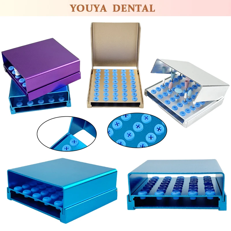 

1pcs 40 Holes Dental Cleaning Stand Autoclave Sterilizer Holder Box For High/Low Speed Dental Burs Drills Disinfection Block