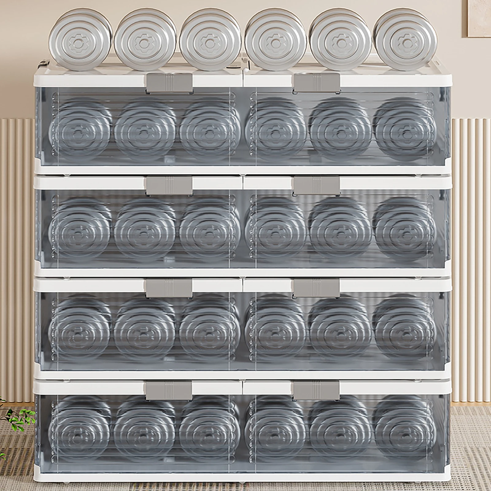 Unterbett-Aufbewahrungsbox mit Rollen & Deckeln 101*51,5*24cm Faltbarer Organizer 6 Verriegelungsschnallen Staubdicht für Decken Kleidung Spielzeug – Detail 20