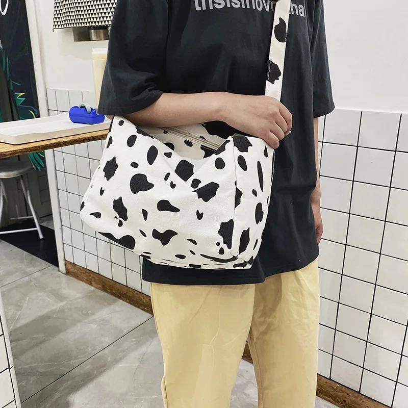 cow print tote bag Trendy Pattern Spots Animal Cute Shoulder Bag Business PU Leather Tote Bag Design Shopper Bags