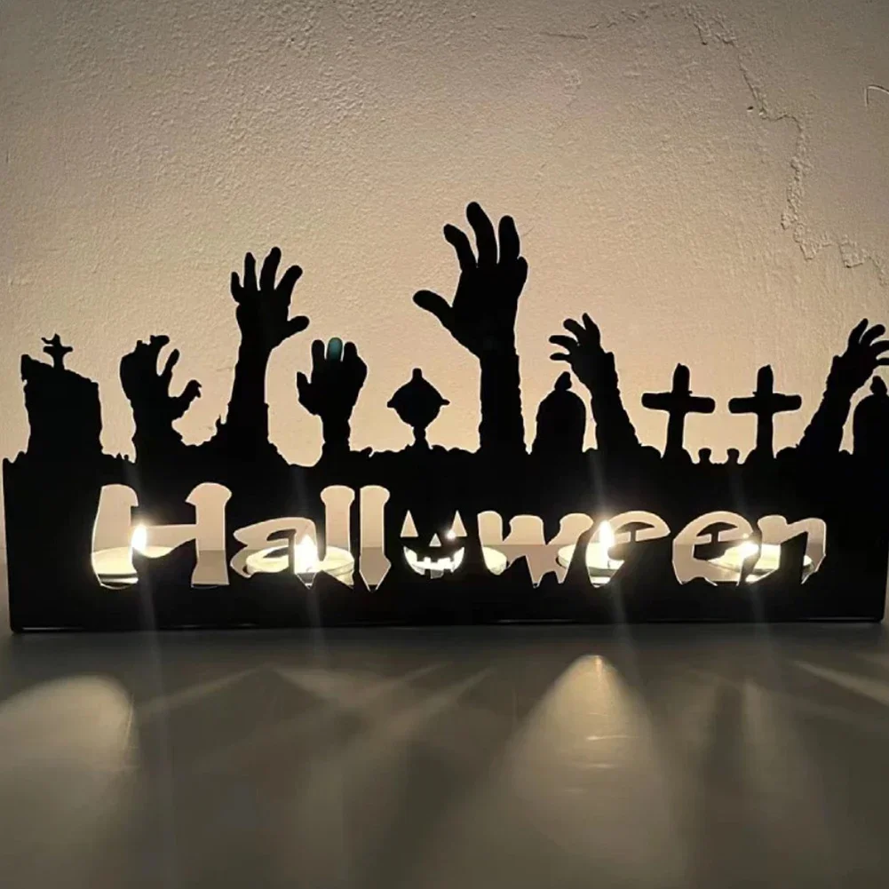 Halloween Metal Shadow Caster Novelty Terror Candle Holder Shadow Decor For Home Decoration Ornaments Halloween Party