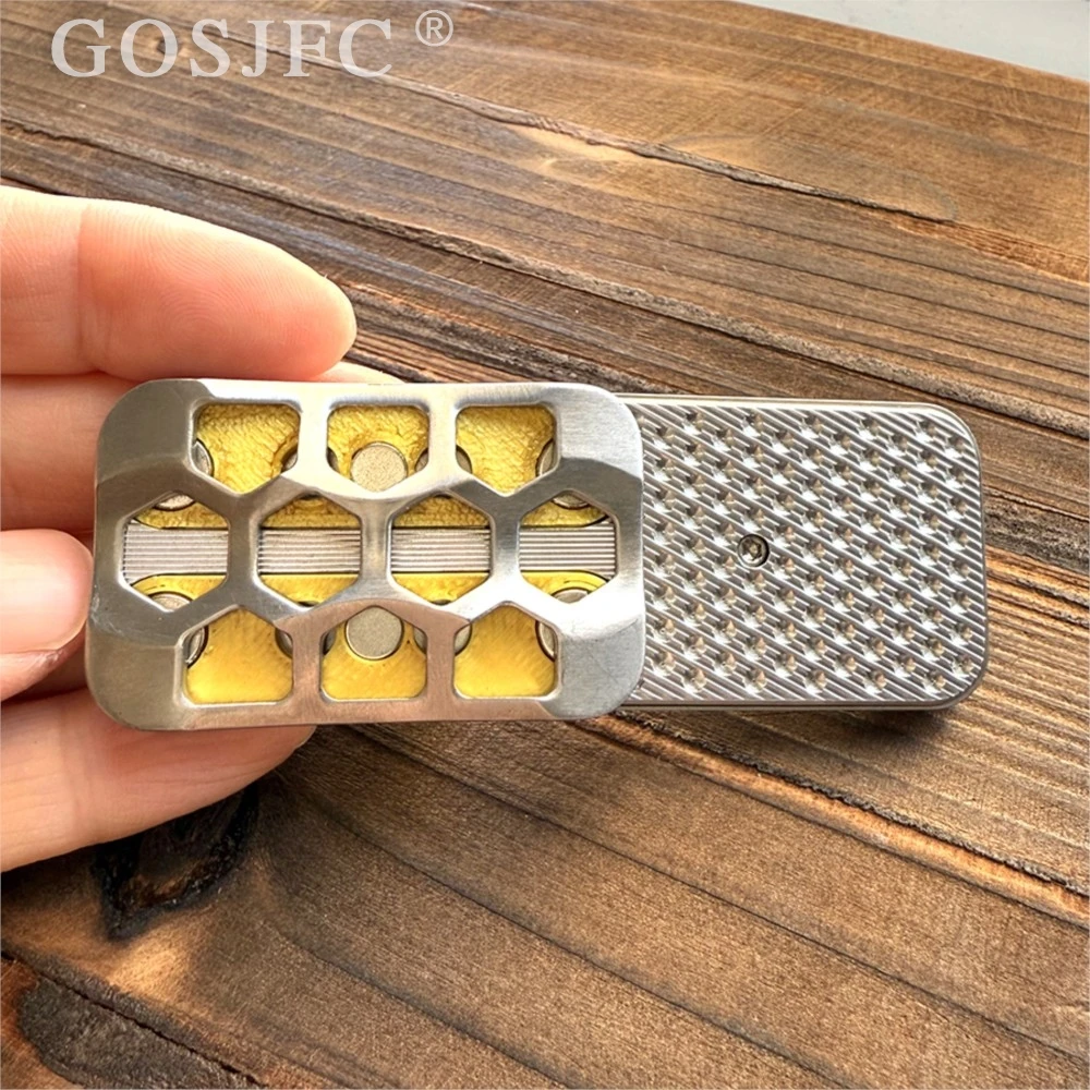 Large Hollow Out Titanium Stainless Steel Magnetism Unlimited Pushing Slider Fidget Toys For Adults Fidget Spinner