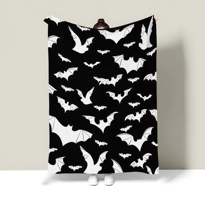 Halloween Series Throw Blanket Cute Multiple Patterns Pumpkin Ghost Bat Flannel Blanket Soft Warm Home Holiday Decor Gift