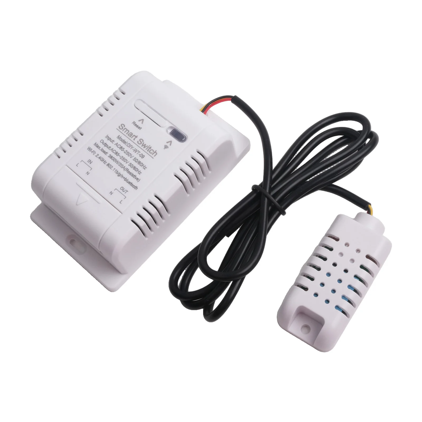 1 peça th16 wifi interruptor inteligente de controle de temperatura e umidade 16a/3500w interruptor à prova d'água sem fio funciona com casa