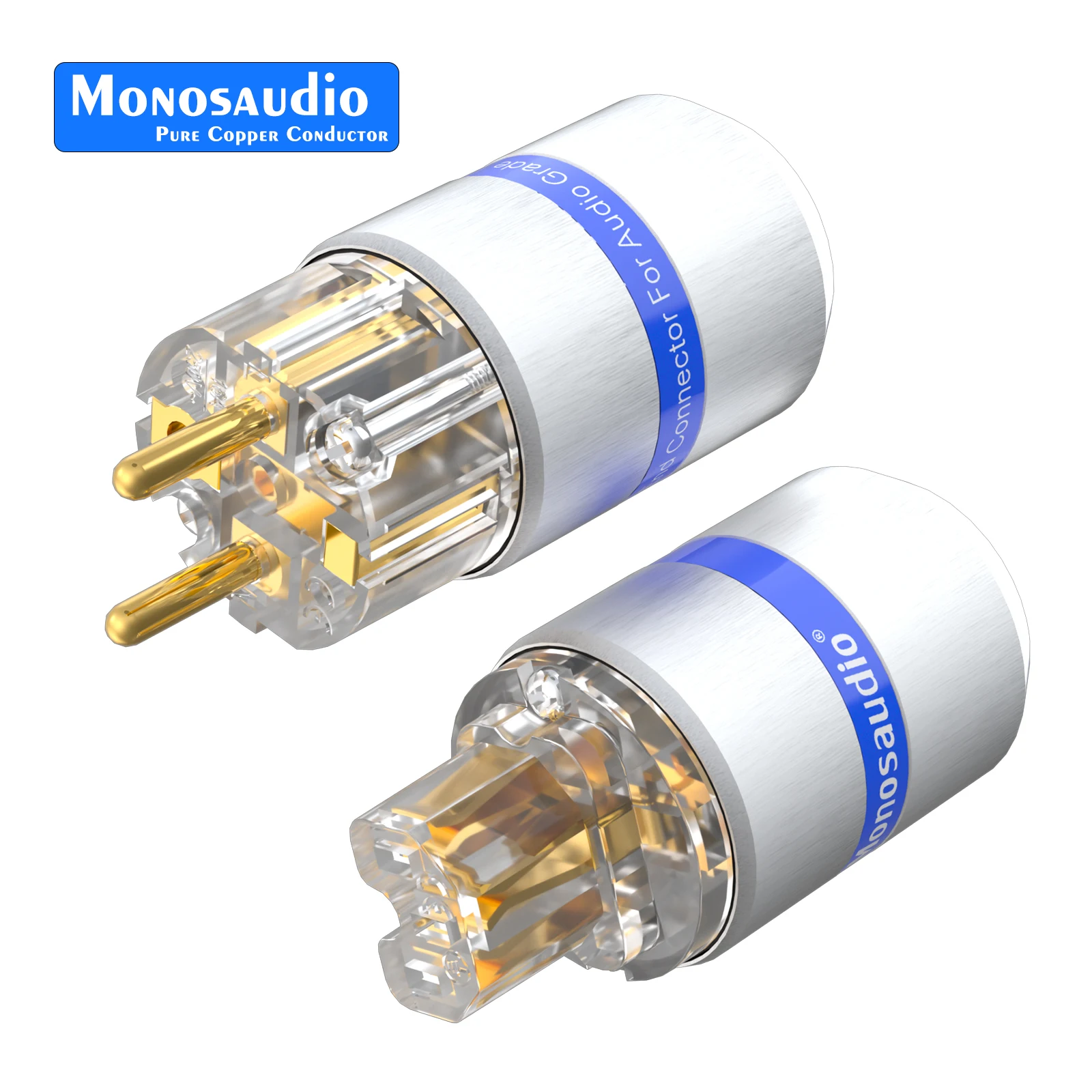 Monosaudio E107/F107 Netzstecker aus reinem Kupfer, EU-Schuko-Netzstecker + IEC-Buchsenstecker – Detail 3