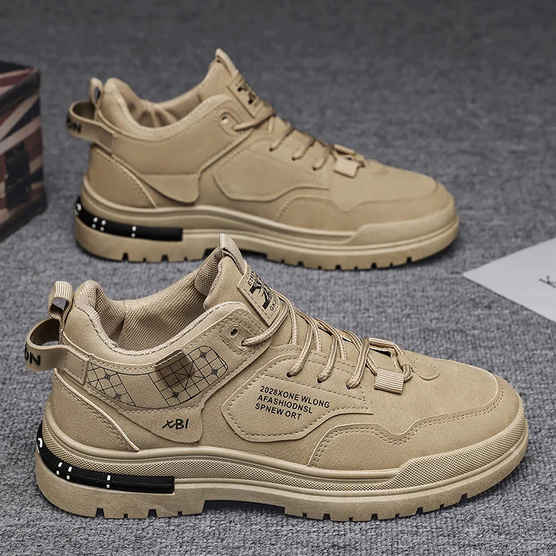 

Мужские высокие рабочие ботинки, противоскользящая износостойкая подошва на платформе, увеличивающая рост, уличная походная обувь, удобная осенняя новинка