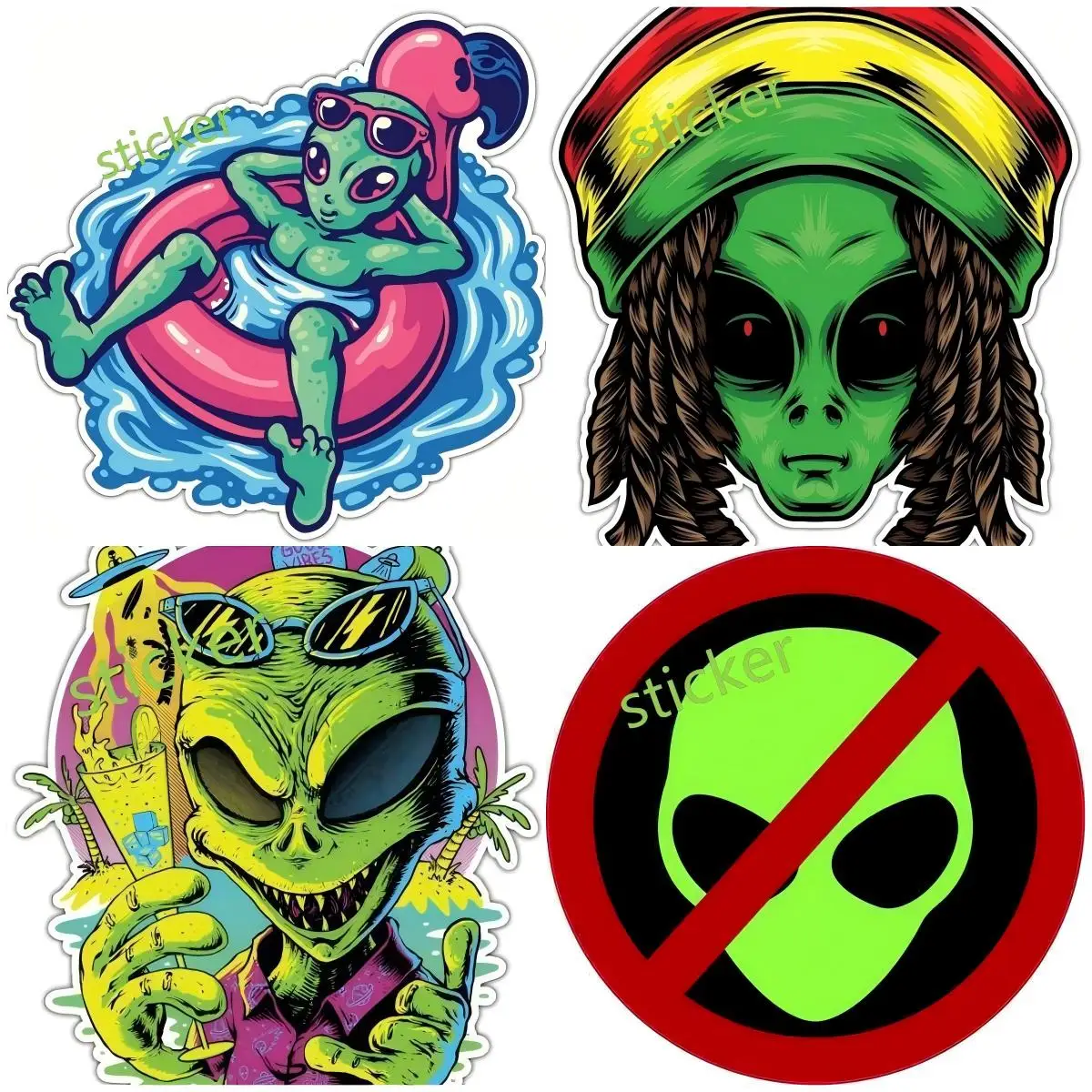 

Alien Stickers Car and Motorcycle Decals Auto Motocross Racing Laptop Helmet Trunk Wall Stickers