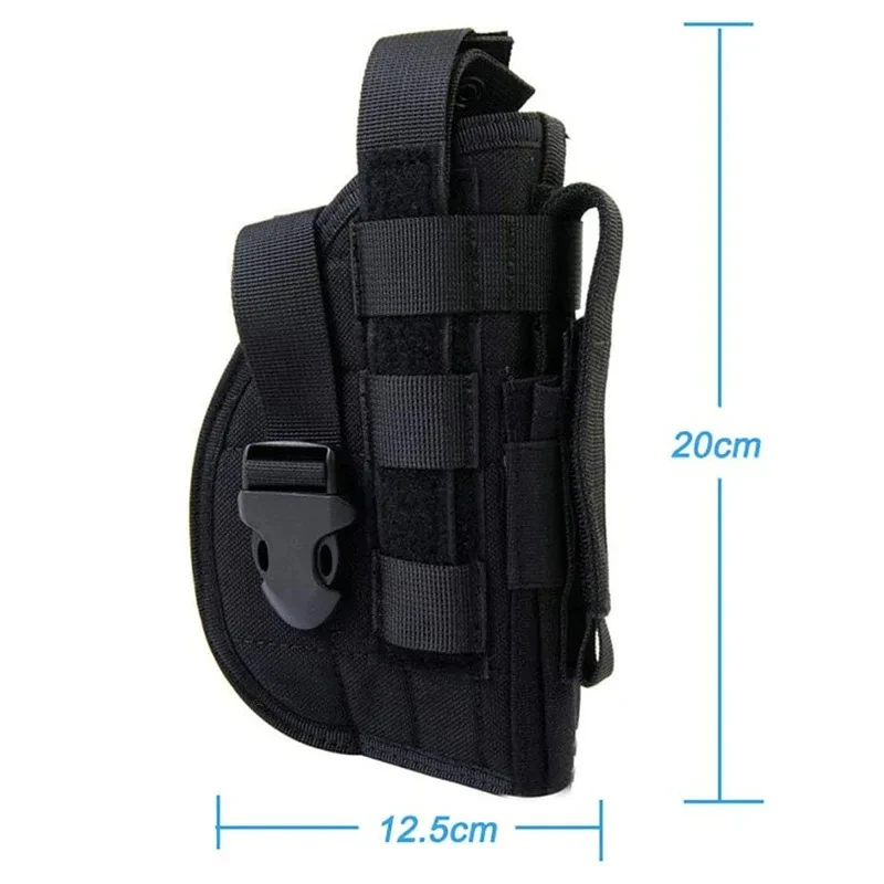 Tactical Molle Holster,Universal Pistol Holster,with Single 9mm Mag Pouch,OWB Carry,Airsoft,Hunting