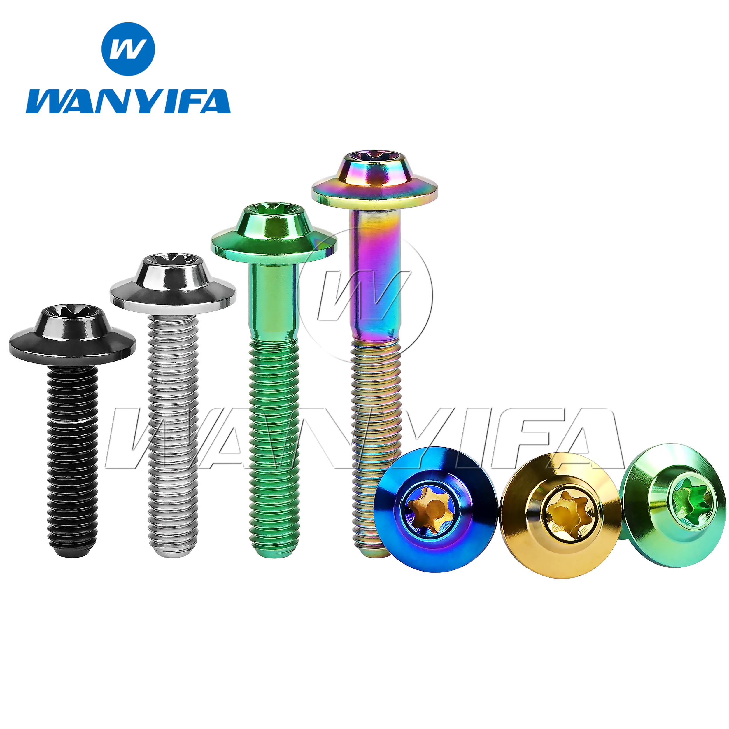 Wanyifa Titanium Bolts M5 M6x10 /12/15/20/25/30/35mm Butterfly Head Without Marking for Motorcycle Disc Brake Screws