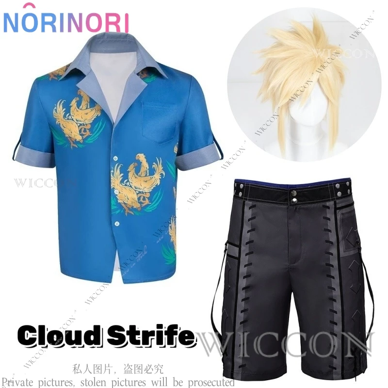 

Костюм для косплея Для Взрослых Cloud Strife, мужские костюмы-рубашки, костюмы на Хэллоуин, карнавал, маскировка, вечерние костюмы, шорты, парик, повседневная одежда