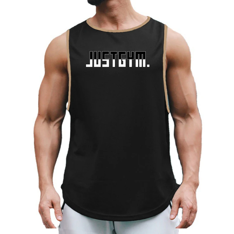 Summer Gym Tank Top Men Quick Dry Bodybuilding Stringer Singlets Mesh Sleeveless T Shirt Man Fitness Clothing Sports Muscle Vest