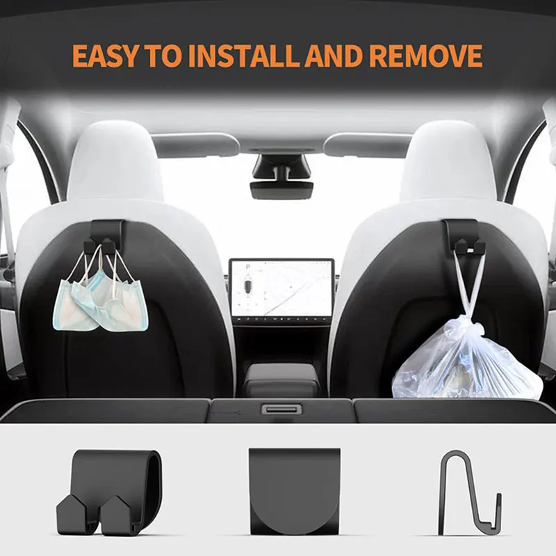 Back Seat Hook For Tesla Model 3 Model Y Handbags Grocery Bag Hook For Tesla Car Accessries