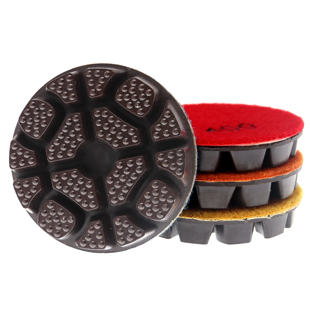 Imagem -04 - Diamond Dry Polishing Pads para Piso de Concreto Discos de Moagem Polimento Molhado Pedra de Mármore de Granito Espessantes 10 mm Pcs por Conjunto